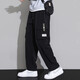 Pantalones de trabajo GLM para el verano de hombres Straight Loose Plus Fat Plus Tall Size Pants para pantalones largos informales de pierna ancha para hombres 9931 Negro.+9930 Negro 2 tiras M
