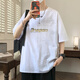 姿伟祺夏季潮牌短袖T恤青少帅气大童 7027白色(单件短袖) M 80-100斤左右