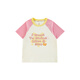 幼悠女童爱心小熊立体玩偶短袖2025夏季卡通印花撞色插肩宽松T恤 插肩T恤粉色（X4855） 100 cm