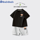 
Badibadi Boys Set 2025 Summer New Style Small and Medium Children's Baby Short Sleeve Shorts Two-Piece Set Children's Pure Cotton Children's Clothes AP14034 White + I13799K Navy Blue 105