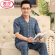 LANGSHA (LANGSHA) PAPA PADA PADA PADAMAS MENS MEN'S SUMMER COLLEVE COTON COTTON SET POUR LES personnes âgées Ajouter au poids plus la taille mince de la maison 690 XL (suggérée 130-150jin [Jin est égal à 0,5 kg]))