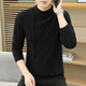 NJSKAKW Twist Pullover Pullover Herrener runder Nacken Lose Trendy Brand Herbst und Winter Retro Fadenmantel Hong Kong Style Trend Solid Color Sweater M23910 Weiß M [100-125Jin [Jin gleich 0,5 kg]]