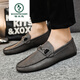 
Woodpecker versatile black work light new breathable men's shoes men's love bean shoes men's casual soft leather comfortable D826 black 41