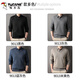 Spechtmänner gefälschte zweiteilige Pullover-Strickhemd-Hemdkragen Daddy Anzug plus Samt verdickte warme neue Stilstreifen 9013 Blau grau 4xl