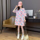 Jingpu Feifa mm large size T-shirt skirt summer loose Korean version design 6198 beige yellow (strawberry) M Recommended 80-110Jin [Jin equals 0.5 kg]