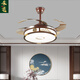 
Heliang new Chinese-style solid wood living room ceiling light high-end atmospheric bedroom study light Chinese style Zen hall lamp 9896 gold silk sandalwood-46CM-round-Wuji