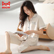 Catman (Miiow) 100 pyjamas en coton pur pour les femmes en été pantalon à manches courtes à manches courtes peut être porté sur l'extérieur de vêtements de maison décontractés coréens de grande taille nxf9892 m [80-100jin [Jin est égal à 0,5 kg]]]