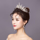 YIBIY Bridal Wedding Headwear Crown Necklace Earring Three-piece Set New Dress Veil Accessories Atmospheric Crown Hair Accessories Women Golden Crown [Simple Clothing]