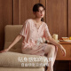浪莎冰丝螺纹睡衣女夏季带胸垫防凸点短袖开衫可爱甜美卡通家居服套装 YN983自带胸垫 XL 【建议体重120-140斤】