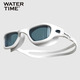 WATERTIME swimming goggles for men and women, waterproof and anti-fog, high-definition, men's myopia, women's large-frame professional diving and swimming goggles equipment, black, imported silicone/waterproof and anti-fog, flat light