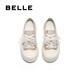 Belle (Belle) Chaussures de planche à deux portion pour femmes 2025 Automne Nouveau archet mignon Shoes décontractées et solées épaisses B2629CM5 Purple 34 (220 mm)