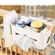 Rack de almacenamiento de la cama de la cuna de bebé, bolsa colgante de canasta de noche, pañales de almacenamiento de pañales, caja de almacenamiento de la cerca de pañales Modelo cubierto de cubierta blanca [con salida de papel]
