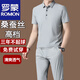
Romon Men's Imitation Mulberry Silk Set Summer Thin T-Shirt Men's Short Sleeve T-Shirt Top Polo Base Shirt 9903 Light Gray Set One Size 130/190 [185-200Jin[Jin equals 0.5 kg]]