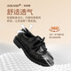 Aokang Aokang children's shoes girls' small leather shoes 2025 spring new style medium and large children's fashionable soft-soled college style girls' small shoes black spring and summer 26 inner length about 17.0cm