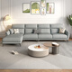 Disney fabric sofa Italian light luxury cotton and linen small apartments in a straight row multi-person combination soft package living room furniture Y753# more than 2.8 meters [Cotton and linen] down + sponge