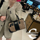蔻驰（COACH）美国直邮 女士Rowan单肩手提斜挎迷你大号波士顿包包 1号迷你拿铁色logo拼奶茶 CW330S