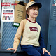 Levi's Levi's children's clothing children's long-sleeved T-shirt for boys and girls autumn contrasting color cotton T-shirt top caramel pudding white