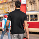 Mr. BU Collier breveté Bouton à trois broches exquis Business Polo Men's Men's Summer-Absorbing and Breathable Color Color à manches courtes AT12161 Piano Black L (175)
