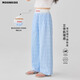 moonkids girls wide-leg pants summer thin children's ice silk cool casual trousers baby girl 2025 summer loose pants 15277 blue wide-leg pants 150 cm