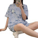 
Jingpufei sweet pajamas for women in summer short-sleeved cute home clothing set 2025 Guangzhou Thirteen Lines 683 Sleeping Dogs, average size 4XL code [Suggested 172-200Jin [Jin equals 0.5 kg]]