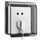 International Electrician Type 86 socket waterproof box self-adhesive switching power supply protective cover splash-proof box bathroom toilet socket waterproof cover white - one waterproof box