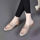 2025 New Baotou demi-glisseurs pour les femmes en été portez des maille à faible talon à la mode à talons à talons épais sandales à feuilles souples