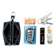Clcey Sac de clé de grande capacité pour hommes et femmes en cuir authentique en cuir double couche à la fermeture de ménage clés de voiture de rangement portefeuille multifonction noire [double traction]