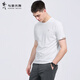 Dancing with Wolves [with mulberry silk] round neck short-sleeved T-shirt for men 2025 summer new embroidery cool breathable base short t6623 white 803 L (175)
