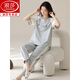 浪莎（langsha）女士短袖纯棉睡衣套装夏季长裤家居服韩版薄款可外穿夏天卡通 Y9721 L (建议95-115斤)