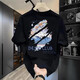 Kazuki Kuraishi Light Luxus Trendy Marke gedrucktes kurzärmeliges T-Shirt für Männer 2025 Sommer Neues Loose-Paar Outfit High-End-Halbärmel-Top für Männer White M.