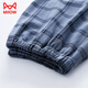Catman (MiiOW) men's pajamas summer pure cotton short-sleeved trousers pullover large size thin simple and high-end home clothing set OM13077 L