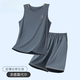 雅鹿莫代尔背心爸爸睡衣夏季款无袖2025新款中老年男士冰丝家居服套装 NSANM-12023 L (建议100-125斤)