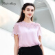 Pinkmary -Hemd für Frauen 2025 Frühlings- und Sommer Neue komfortable Mulberry Silk Fashion Commuter Style Top PMAOS1105 Pink Purple S