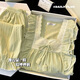 Fhhuabd Pajamas de primavera y otoño para mujeres en el verano 2025 Nuevo estilo de princesa dulce de manga larga se puede usar fuera de ropa para el hogar 9904 Apricot- [mangas largas + pantalones largos] L Recomendado 100-120 Jin [Jin equivale a 0.5 kg]
