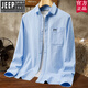 Jeep Camisa de marca oficial Top Oxford Spinning Spring y Summer Fino Business Camisa informal Camiseta de algodón puro de gran tamaño