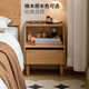 Genji Muyu solid wood bedside table modern minimalist storage cabinet bedroom bedside small cabinet household oak storage cabinet 0.4m bedside table (400*350*500mm) assembly