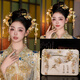 Senyong Xiuhe headdress 2024 new Chinese style bride Xiuhe dress cheongsam dragon and phoenix gown golden step rocker hairpin wedding hair accessories model same style headdress + ear clip