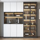 Shantoulin Village 2025 new solid wood side cabinet storage high cabinet integrated against the wall simple living room light luxury cabinet household wine cabinet collection 12240*40*220 package installation All solid wood dishes for household purchase installation