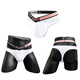 
Men's thong laser belt low waist sexy breathable T-trousers for young boys lifting hips double belt triangle T-shaped black M