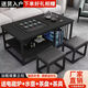 Ying Yixuan coffee table living room home simple modern office kung fu tea table kettle tea set all in one simple tea making table black frame + black desktop (top stainless steel kettle) length 100x width 50x height 60 automatic tea making table