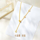Red shadow plated 18k gold necklace female gold small waist pendant transfer beads passerby 3d hard gold fashion gift to girlfriend gold small waist necklace
