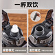 Private high-quality large-capacity water cup for men, tritan tea water separation, cold brew tea cup, cold brew sports kettle summer (extended tea bin + double drink + with scale) black 2100ml