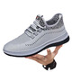 Sommer Casual Shoes Herren atmungsaktives Netz weicher Sohle Turnschuhe Nicht rutschende und langlebige Arbeitsschuhe Schuhe Alte Peking-Stoffschuhe Männer grau 42