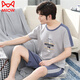
Catman (MiiOW) pure cotton pajamas men's summer short-sleeved shorts two-piece suit new youth loose large size can be worn outside home clothes 2013 main picture model 9922 M 80-100