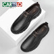 Cocodile Katile Crocodile Hollow Sandal Sandal Sandal Sandal For Men in Summer Flin-Fin-Wide Few Un pie Cuero genuino Padre de mediana edad Zapatos para hombres Black-Hollow Breathable-6629t 39 _ STANDARD de cuero Tamaño