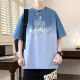FHHUABD summer short-sleeved T-shirt boy 12-15-year-old teenager 13 handsome loose half-sleeved 14 large children's T-shirt top WY3527 black short-sleeved (quality upgrade) 2XL (130-150Jin [Jin equals about 0.5 kg])