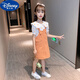 Disney (Disney) Girls' Strap Skirt New Little Girls' Skirt Summer Baby Girl Short Sleeve Overalls Fruit Green Strap Skirt + Shirt (Set) 110 Recommended height 95-105 cm