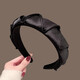 Keegfeg satin high-end wide-brimmed headband light luxury pleated rhinestone headband 2025 new pressure hairpin women's high skull fabric headband