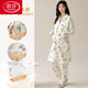 
LangSha long confinement clothes pajamas for women in spring and autumn with breast pad pure cotton pregnancy and breastfeeding postpartum nightgown feeding skirt AM-11991-DK1008 L