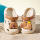 Schweinevater Kinder-Hausschuhe Sommerjunge Baby 3-6 Jahre alte Mädchen Säuglinge und Kleinkinder Innen im Innenbad Anti-Rutsch weicher Sohle-Loch-Schuhe Khaki 14
